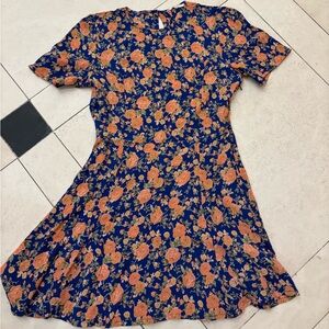 Tularosa Floral Blue and Orange Dress